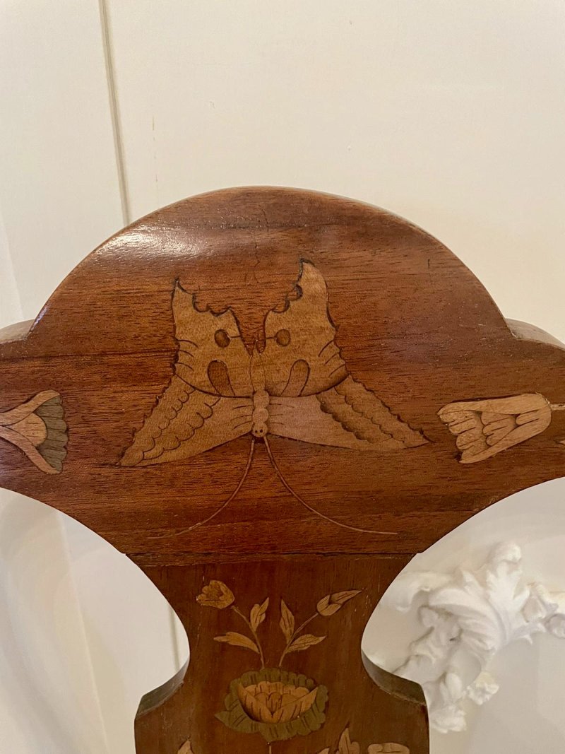 19th Century Antique Dutch Mahogany Marquetry Arm / Desk Chair - Image 3